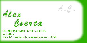 alex cserta business card